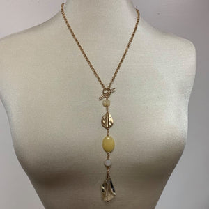A Natural Bergs Toggle Necklace With Glass And Stone Y Drop