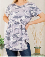 Load image into Gallery viewer, Heimish Camo Print Baby Doll Top