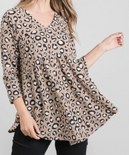 Load image into Gallery viewer, Heimish V-Neck Animal Leopard Print Baby Doll Top