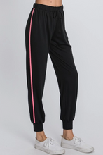 Load image into Gallery viewer, Heimish Black with Hot Pink Stripe Casual Pant