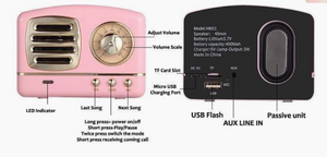 Vintage Bluetooth Speaker (Pink)