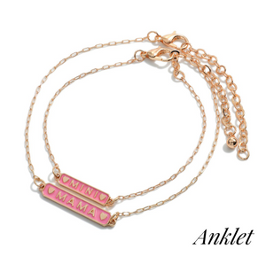 "Mama And Mini" Chain Link Anklet Set