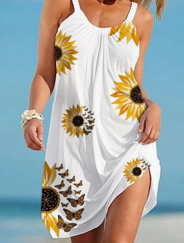 Sunflower Round Neck Camisole Dress / Swim Coverup