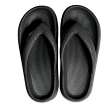 Load image into Gallery viewer, Comfy Luxe Unisex Cloud Thong Slide Sandals - Black