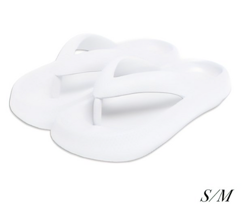 Comfy Luxe Unisex Cloud Thong Slide Sandals - White