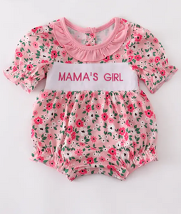"Mama's Girl" Floral Bubble Romper