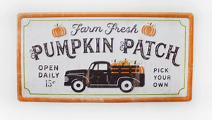 Farm Fresh Pumpkin Patch Metal Sign 16x8in