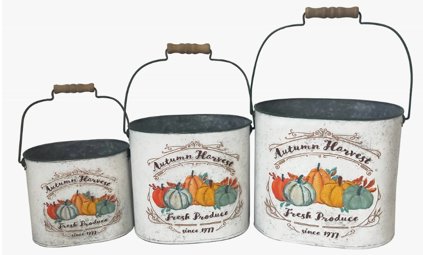 Autumn Harvest Pails 9in, 8in and 6in