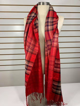 Load image into Gallery viewer, Plaid Pashmina Scarf (Red)