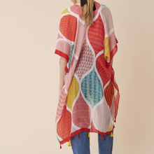 Load image into Gallery viewer, Lightweight Geometric Tassel Kimono