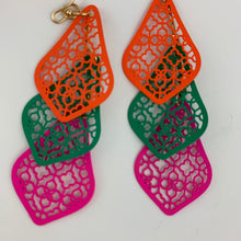 Load image into Gallery viewer, Multi-Color Triple Drop Earring