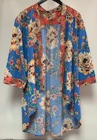 Periwinkle Blue And Coral Kimono