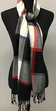 Load image into Gallery viewer, Black Plaid Pashmina Scarf
