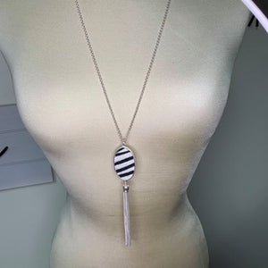 Zebra Print Necklace and Earrings